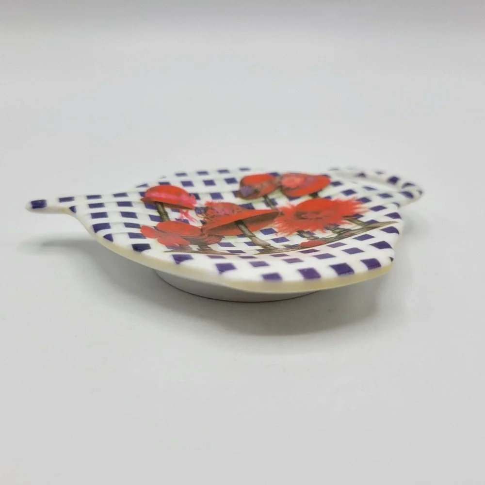 Vtg Fashion Hats Design Tea Bag Holder Rest Trinket Dish Made In Italy Melamine